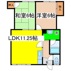 サンハイツ(愛国西)の物件間取画像